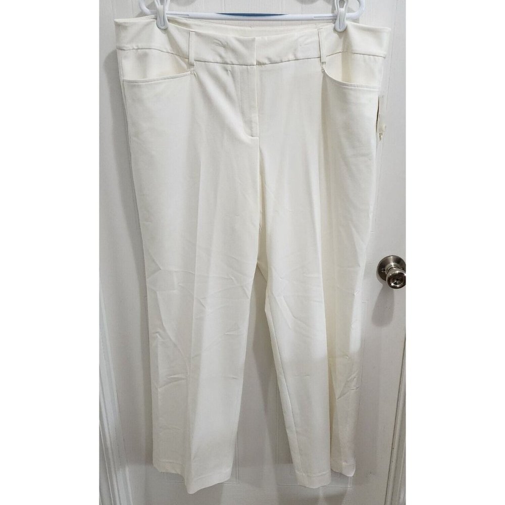 New Michael Kors Women's Gramercy Fit Flared Dress Pants Slacks Chinos White 18W